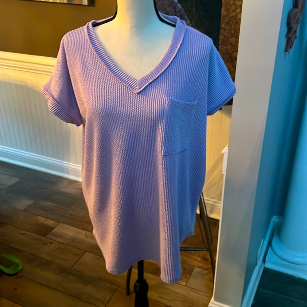 Heimish Ribbed Knit Lavender top, size Large